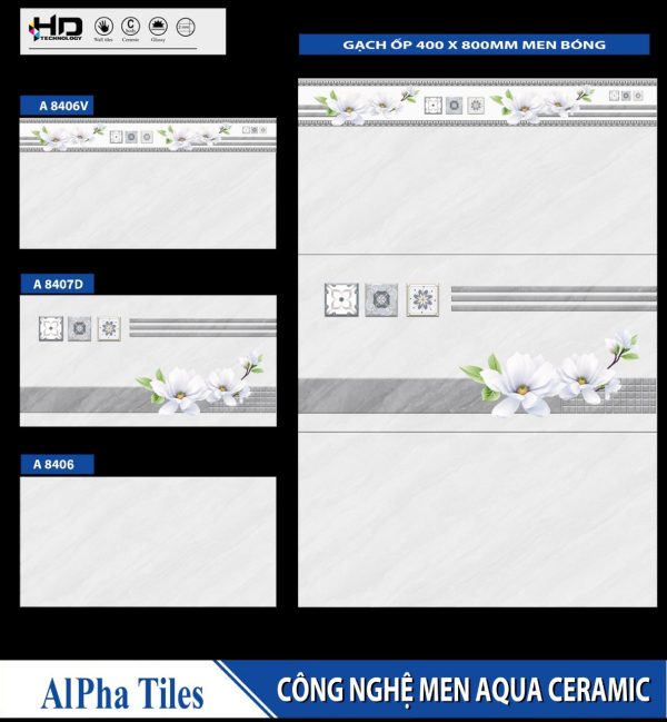 Gạch ốp 40X80: ALPHA TILE A4806V.07D.06