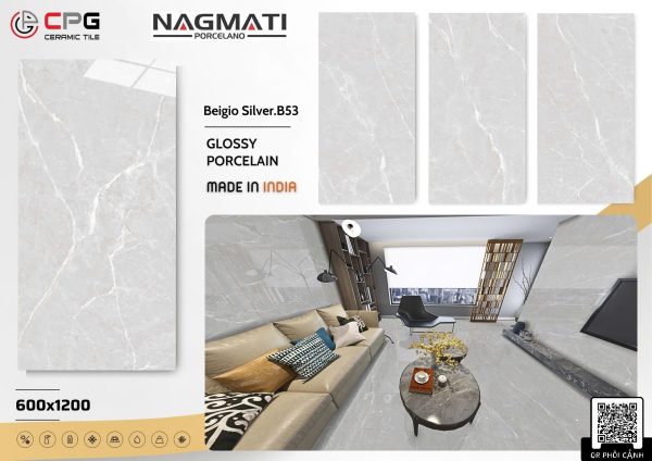 Gạch 60x120 Ấn Độ Beigio Silver